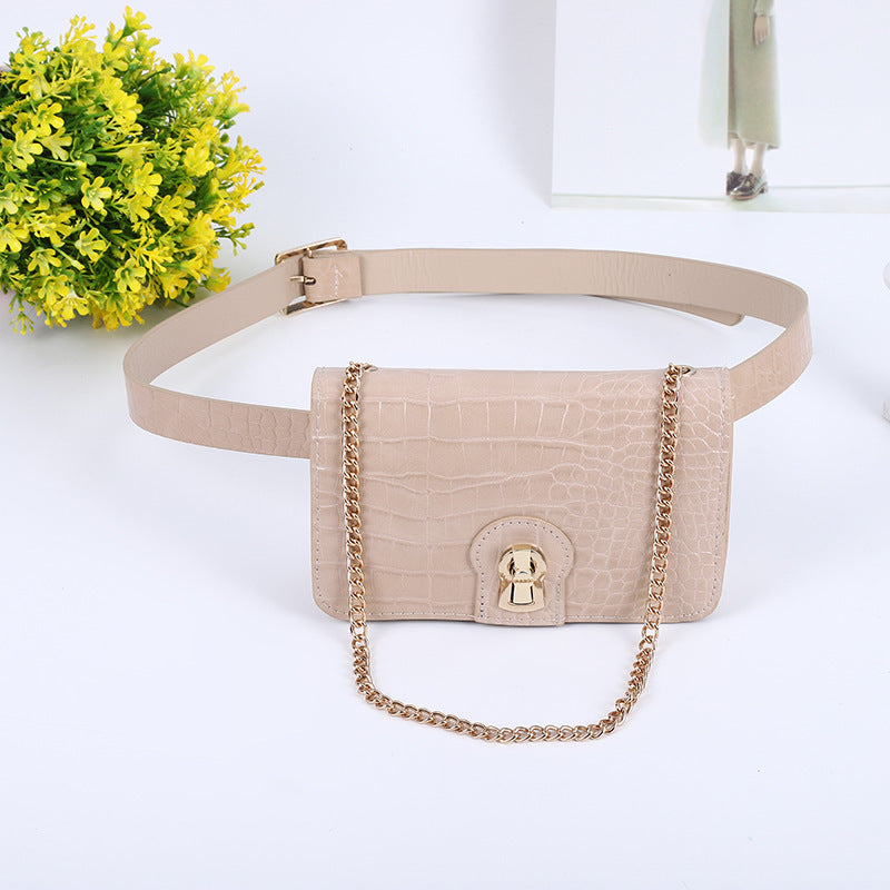 Fashion Belt Chain One Shoulder Small Square Bag