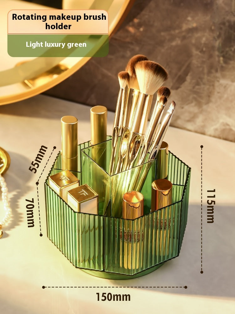 Desktop Grid Rotating Cosmetic Brush Storage Container
