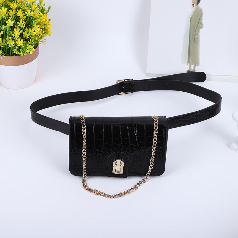 Fashion Belt Chain One Shoulder Small Square Bag