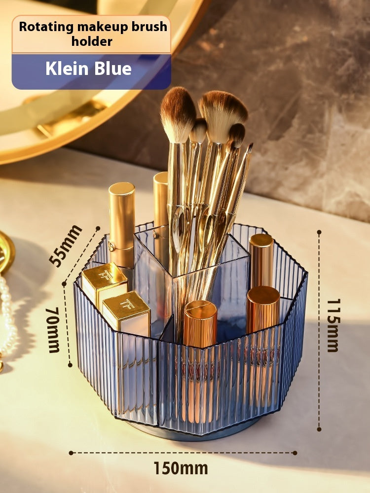 Desktop Grid Rotating Cosmetic Brush Storage Container