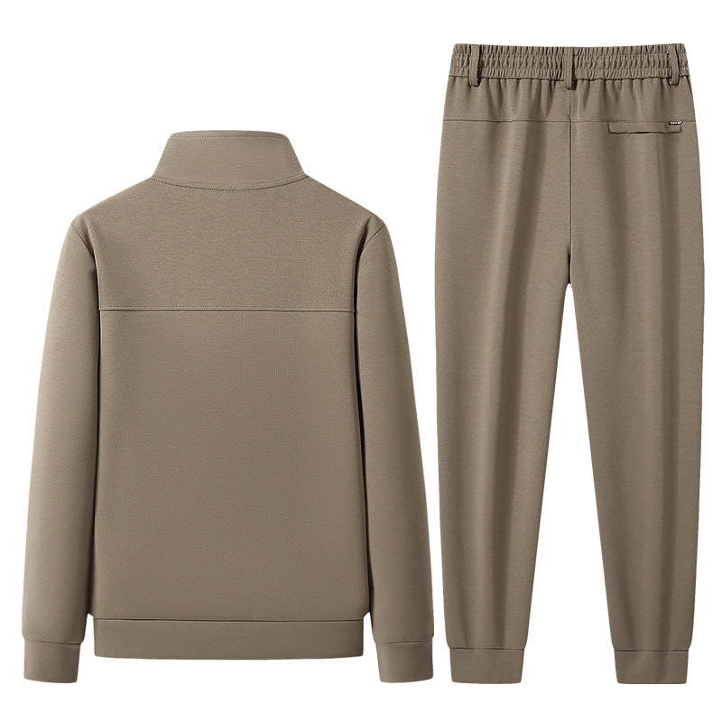 Thickened Casual Sports Suit Dad Business Plus Size Stand-up Collar Breathable Cardigan Jacket