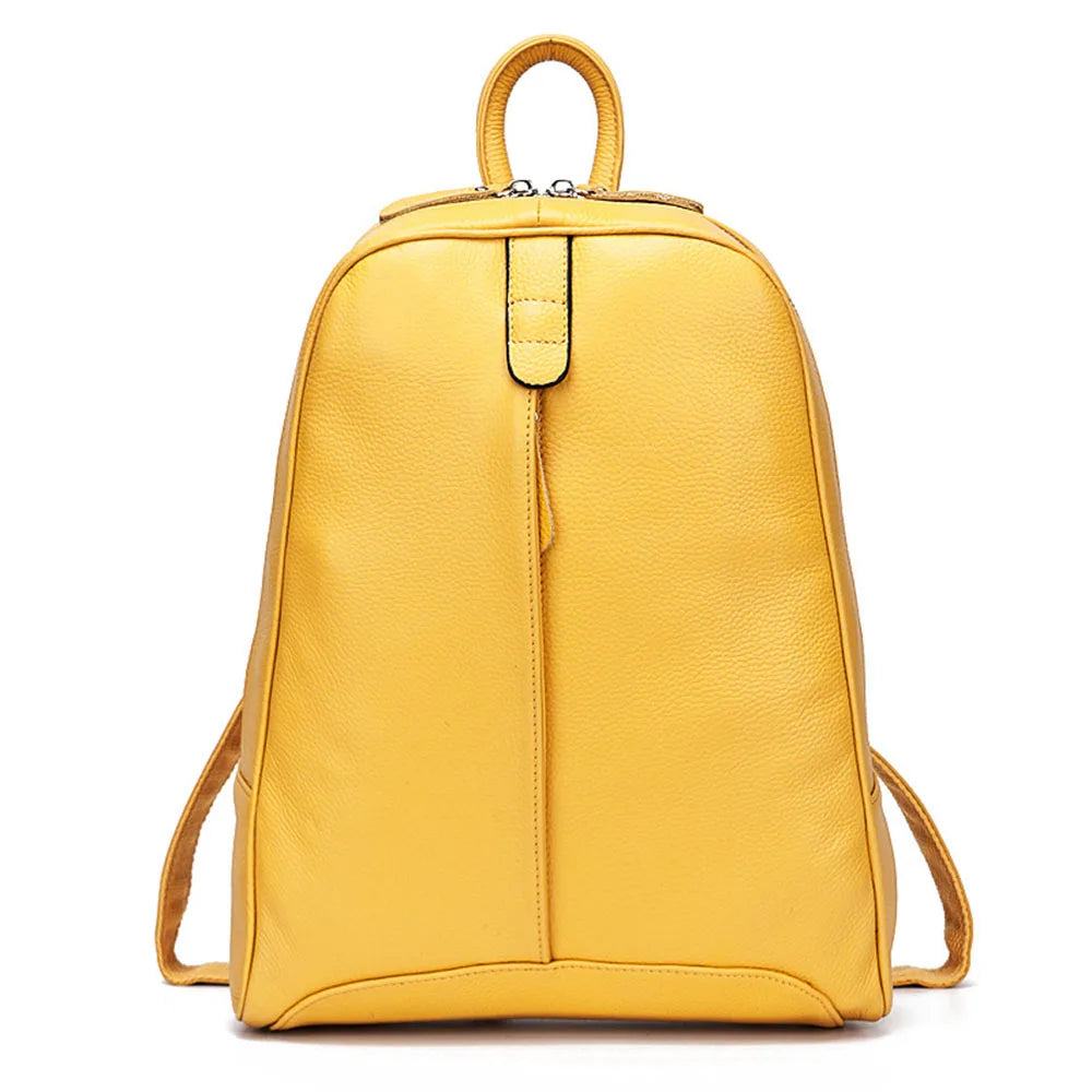 Zency Travel Backpacks Women 100% Genuine Leather Preppy Schoolbag For Girls Fashion Knapsack Large Capacity More Pockets