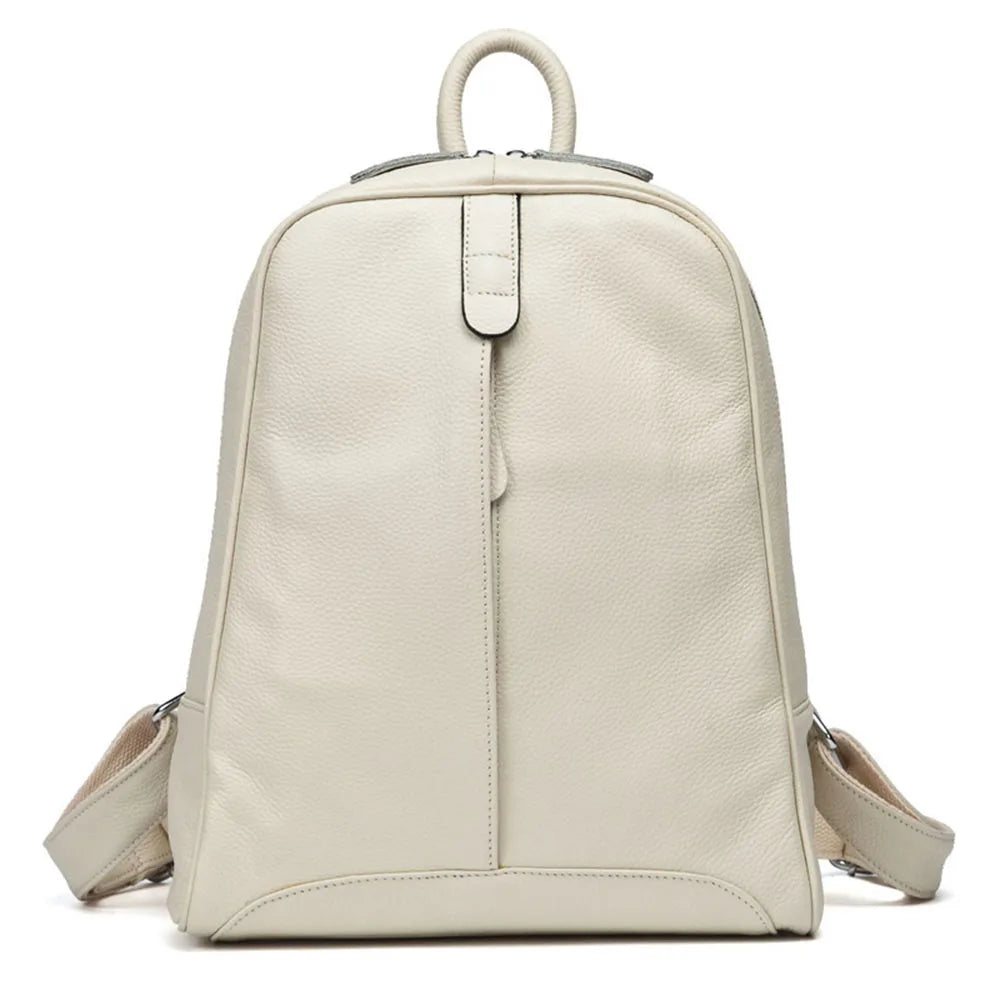 Zency Travel Backpacks Women 100% Genuine Leather Preppy Schoolbag For Girls Fashion Knapsack Large Capacity More Pockets