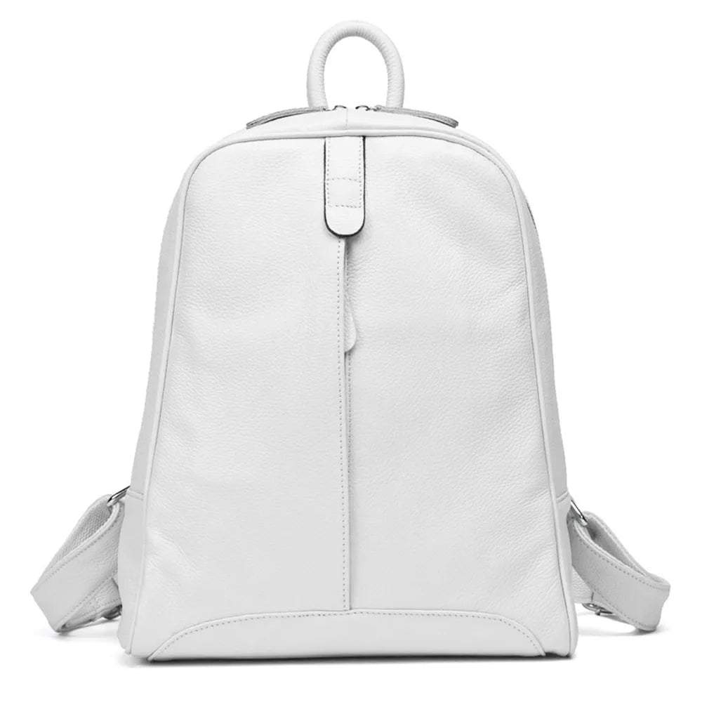Zency Travel Backpacks Women 100% Genuine Leather Preppy Schoolbag For Girls Fashion Knapsack Large Capacity More Pockets