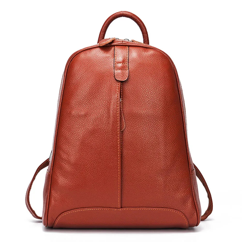 Zency Travel Backpacks Women 100% Genuine Leather Preppy Schoolbag For Girls Fashion Knapsack Large Capacity More Pockets