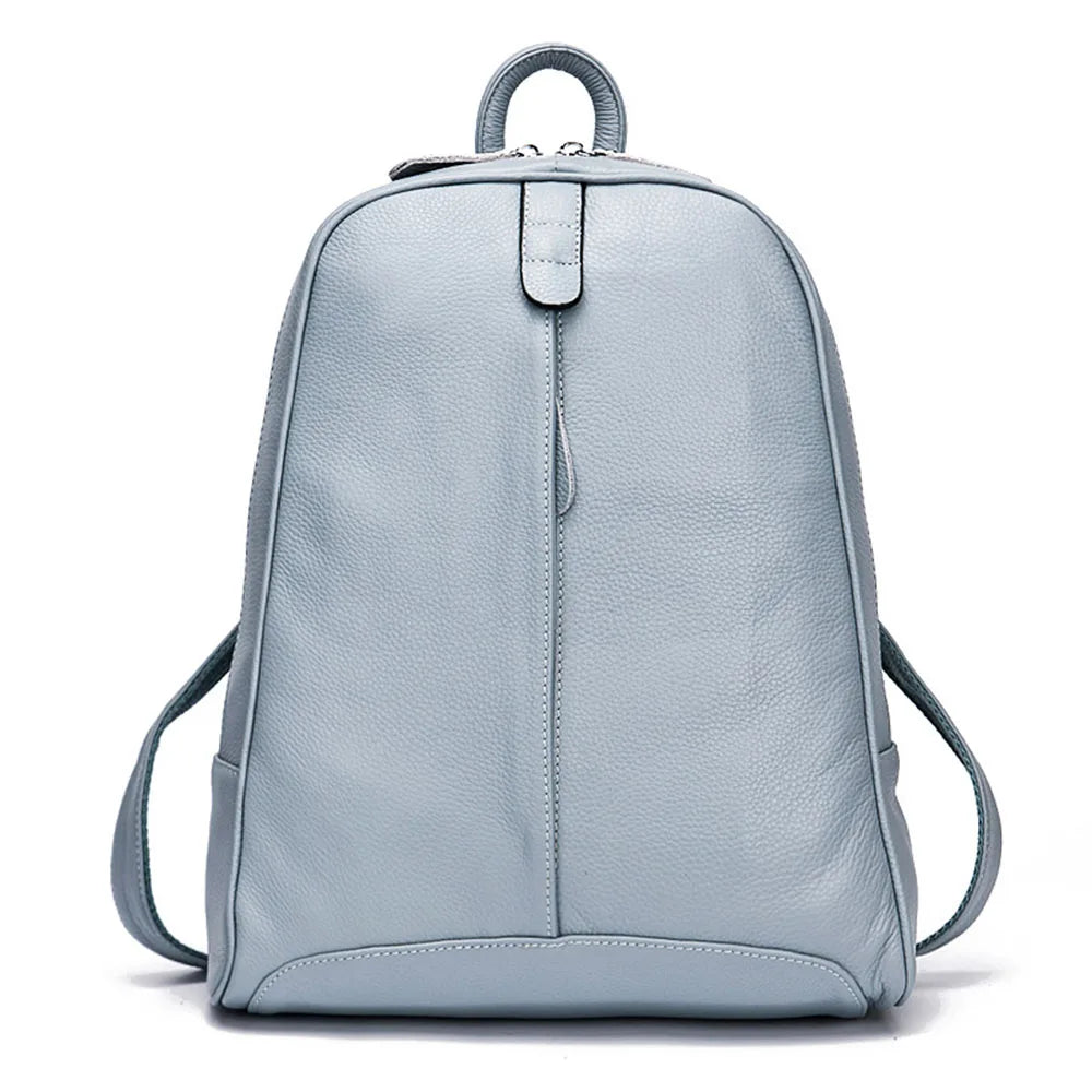 Zency Travel Backpacks Women 100% Genuine Leather Preppy Schoolbag For Girls Fashion Knapsack Large Capacity More Pockets