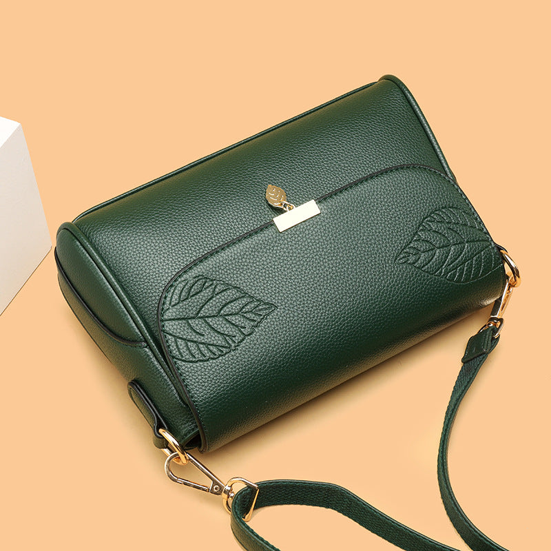 LuxeLeaf™ Elegant Leather Shoulder Bag