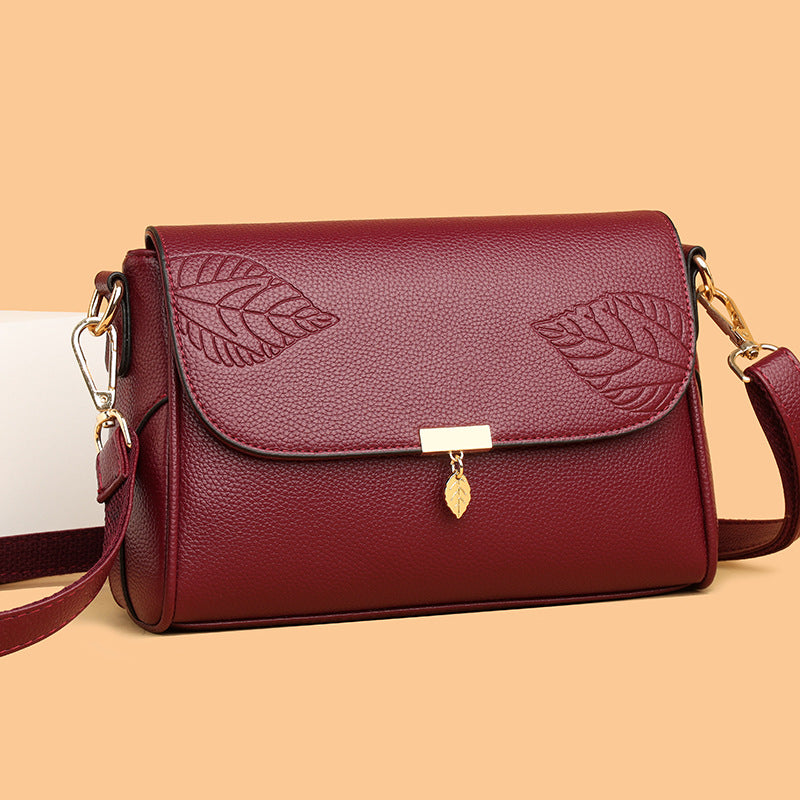 LuxeLeaf™ Elegant Leather Shoulder Bag