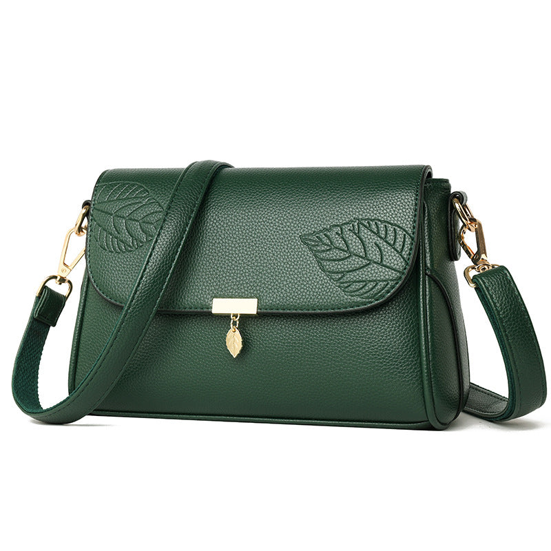 LuxeLeaf™ Elegant Leather Shoulder Bag
