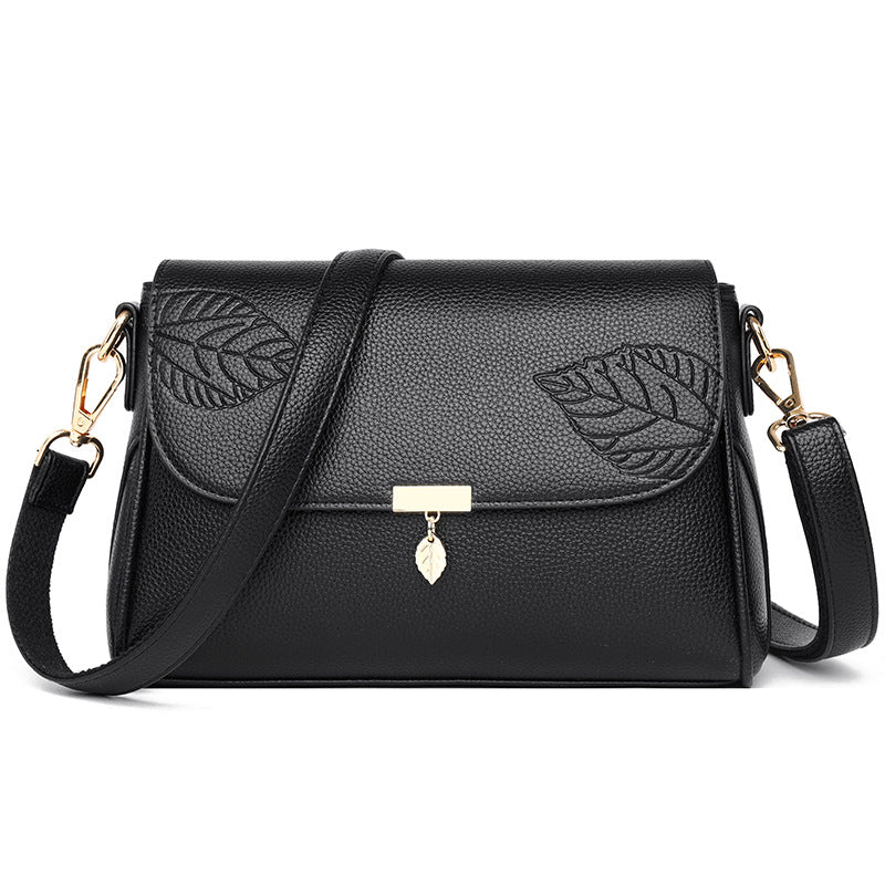 LuxeLeaf™ Elegant Leather Shoulder Bag
