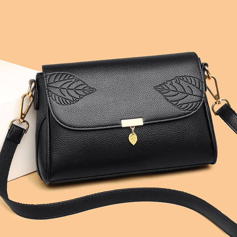 LuxeLeaf™ Elegant Leather Shoulder Bag
