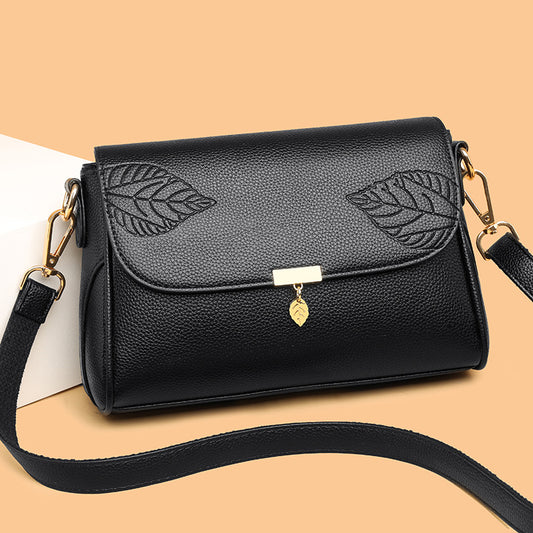 LuxeLeaf™ Elegant Leather Shoulder Bag