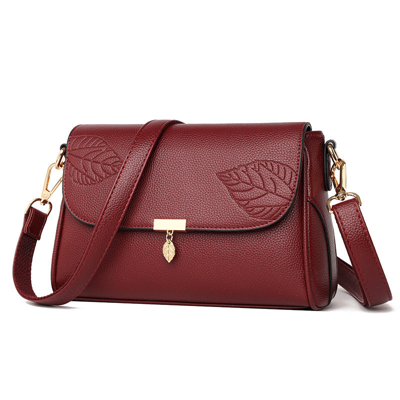 LuxeLeaf™ Elegant Leather Shoulder Bag