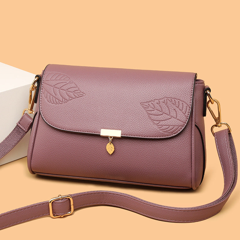 LuxeLeaf™ Elegant Leather Shoulder Bag