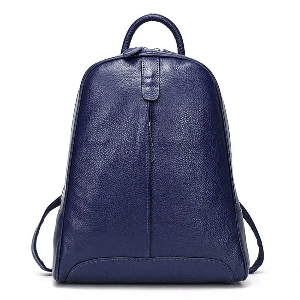 Zency Travel Backpacks Women 100% Genuine Leather Preppy Schoolbag For Girls Fashion Knapsack Large Capacity More Pockets