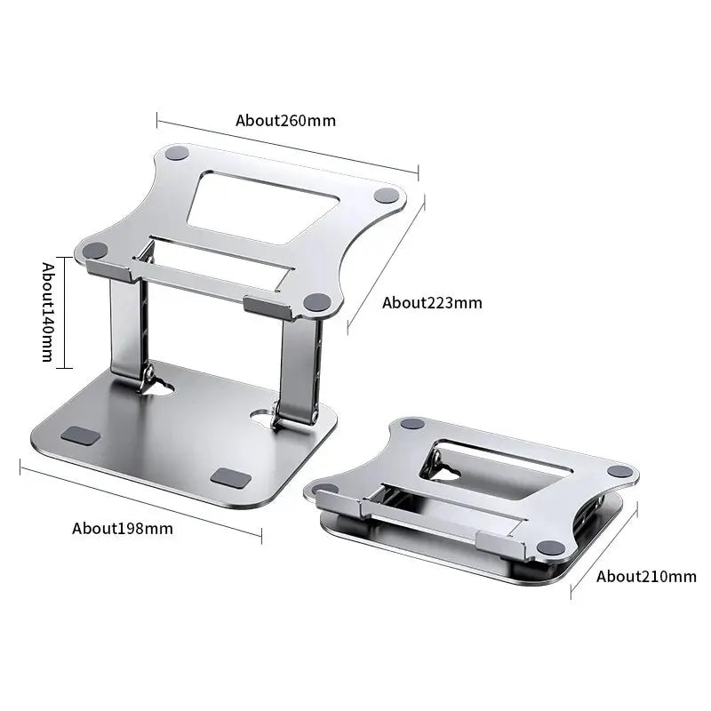 Aluminum Laptop Stand Desktop Lift Base Can Be Folded And Increased Singlelayer Adjustable Reading Stand Office Heat Dissipation