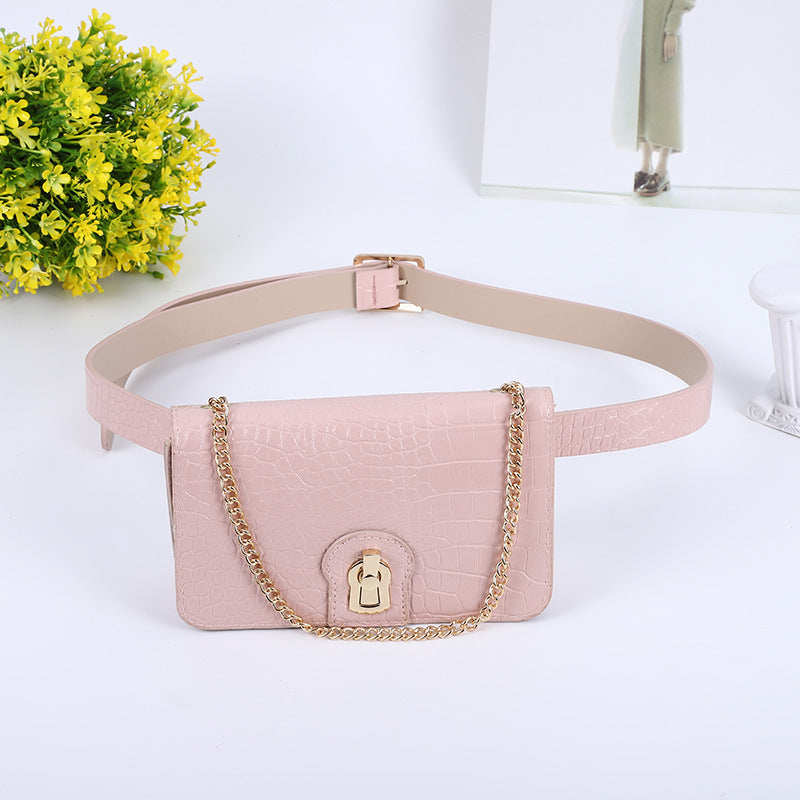 Fashion Belt Chain One Shoulder Small Square Bag