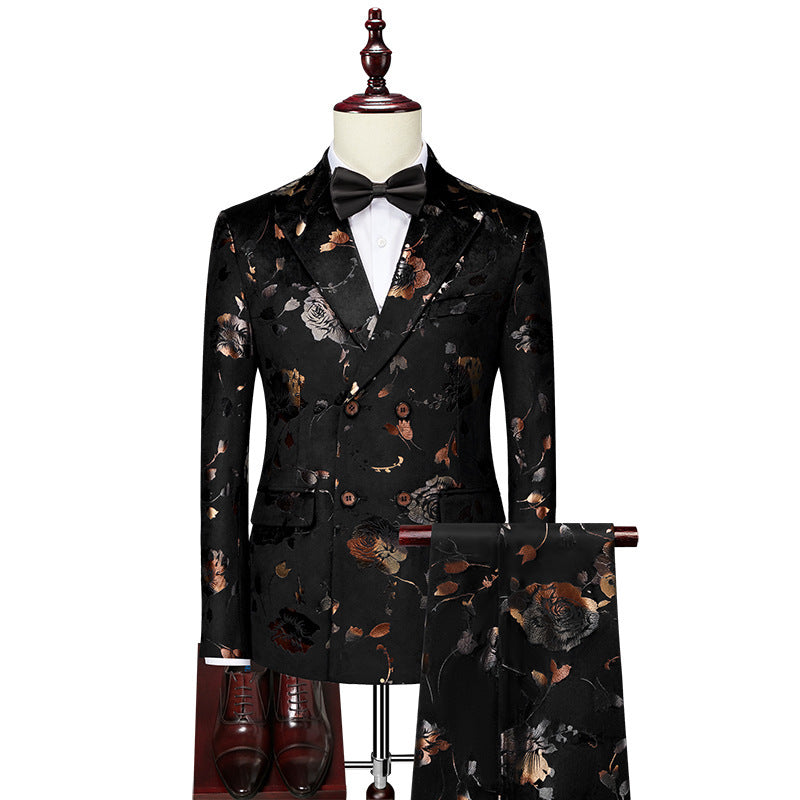 Men's Business Creative Printed Tie Suit Set