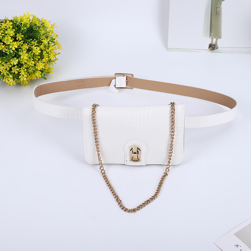 Fashion Belt Chain One Shoulder Small Square Bag