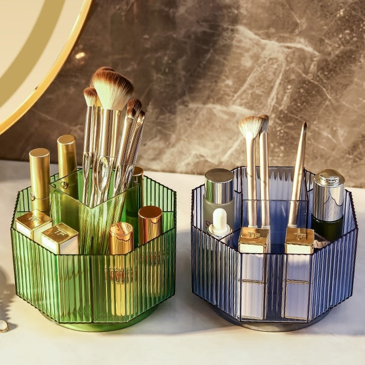Desktop Grid Rotating Cosmetic Brush Storage Container