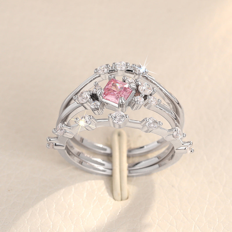 Three-piece Ring Set Sweet Ring Female