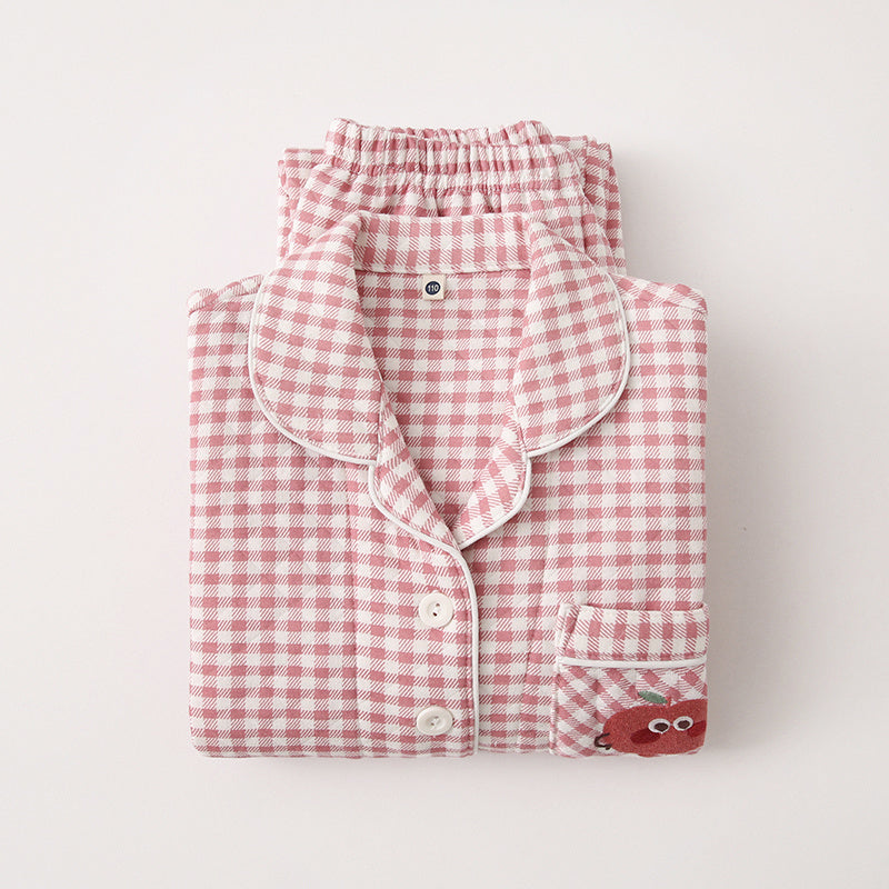 Autumn And Winter Cotton Thick Air Cotton Long Sleeved Pajamas For Girls And Boys
