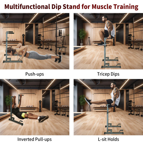 Power Tower Dip Station Adjustable Height Heavy Duty Multi-Function Fitness Training Equipment