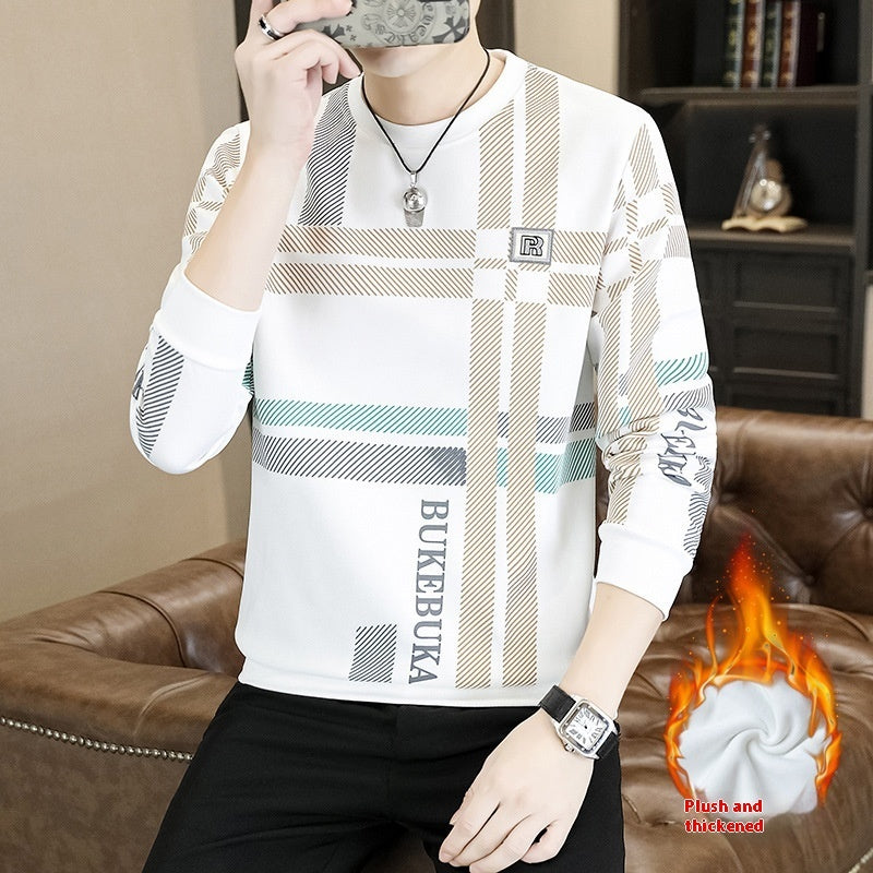 Heavy Sweater Men's Autumn And Winter Fleece-lined Thick Fashion