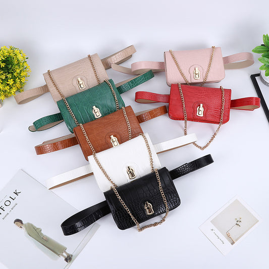 Fashion Belt Chain One Shoulder Small Square Bag