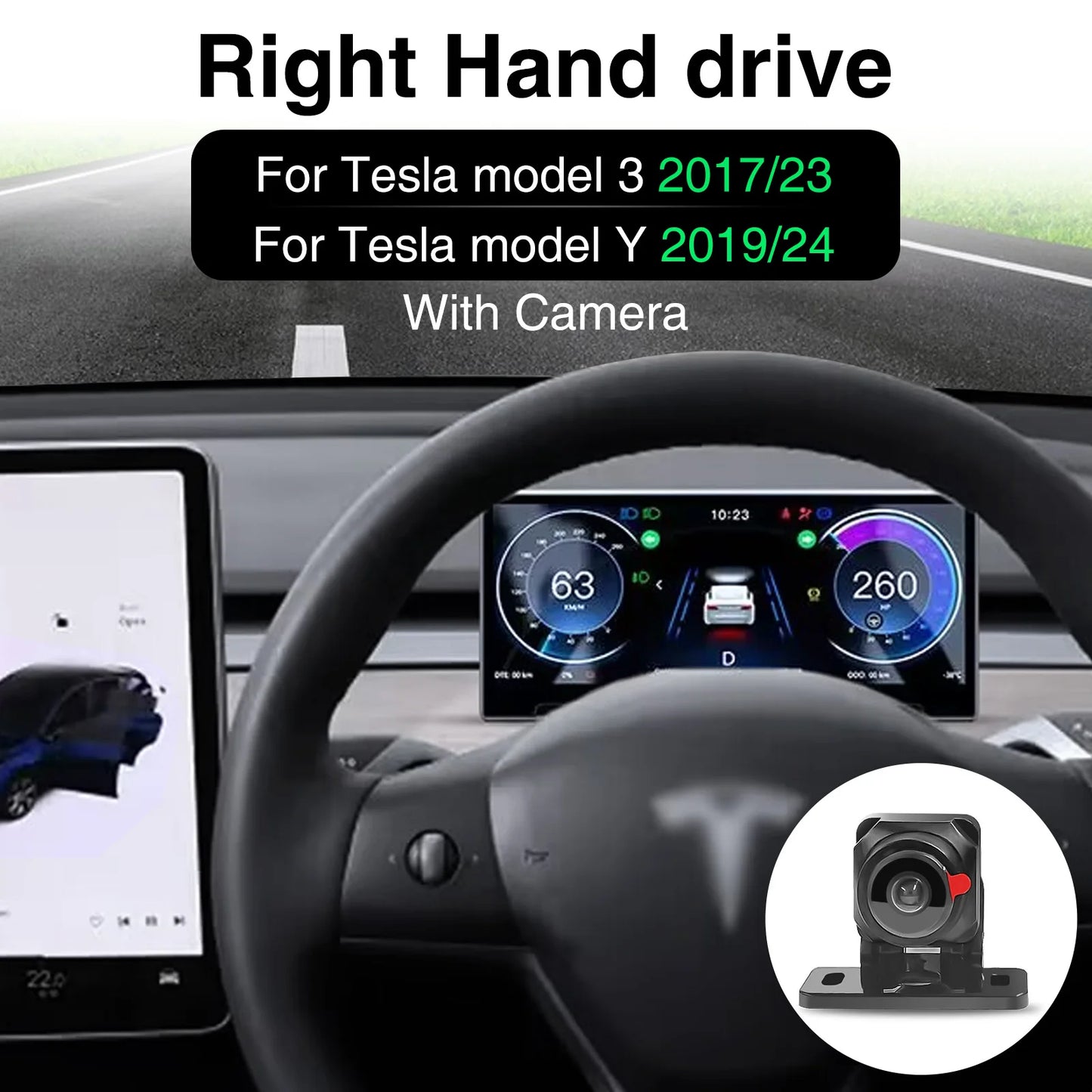 Instrument Cluster for Tesla Model 3 highland Y HUD  Driver Front Speedometer Screen Head Up High Display Air Vent Panel Camera