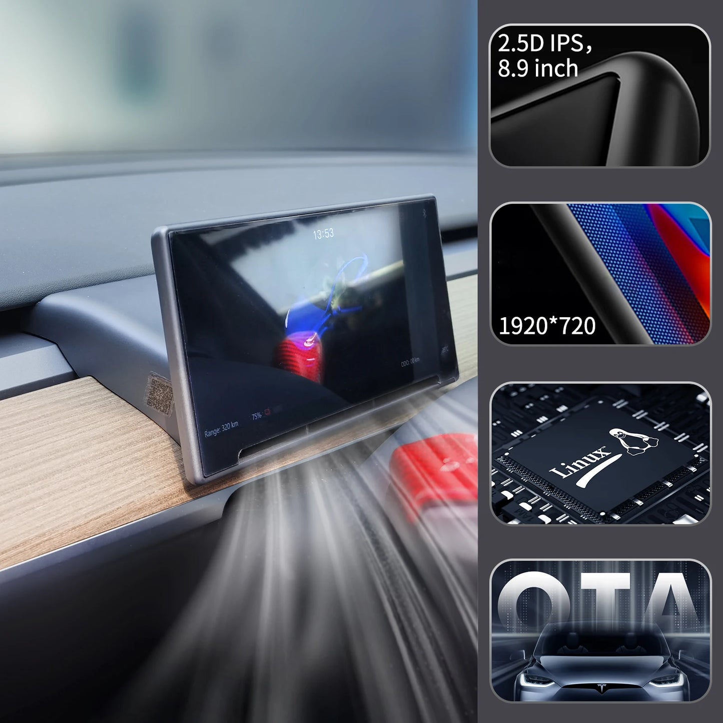 Instrument Cluster for Tesla Model 3 highland Y HUD  Driver Front Speedometer Screen Head Up High Display Air Vent Panel Camera