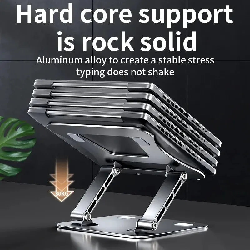Aluminum Laptop Stand Desktop Lift Base Can Be Folded And Increased Singlelayer Adjustable Reading Stand Office Heat Dissipation