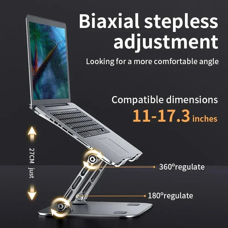 Aluminum Laptop Stand Desktop Lift Base Can Be Folded And Increased Singlelayer Adjustable Reading Stand Office Heat Dissipation