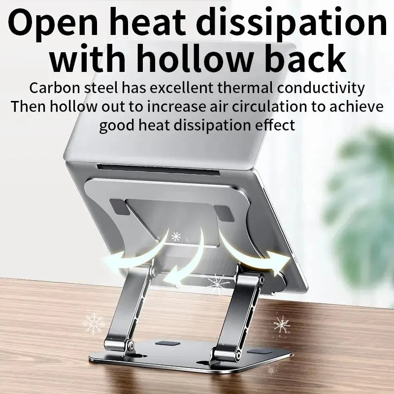 Aluminum Laptop Stand Desktop Lift Base Can Be Folded And Increased Singlelayer Adjustable Reading Stand Office Heat Dissipation