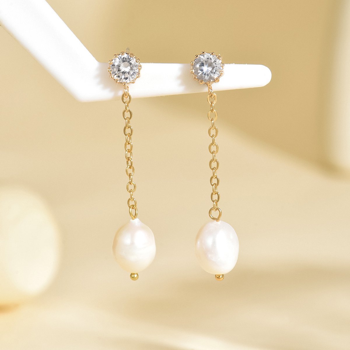 Elegant Pearl Drop Earrings -  Hypoallergenic And Lightweight