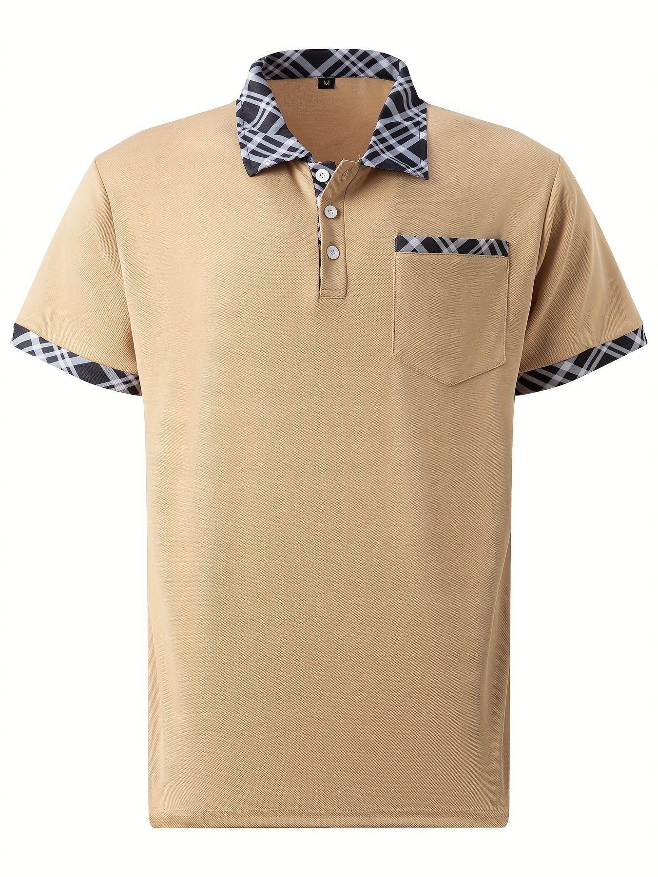 Men's Casual Shirt With Chest Pocket - Breathable, Stretch Fabric, Short Sleeve, Button-Up Collar - Perfect For Golf & Tennis